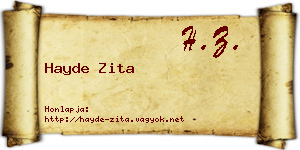 Hayde Zita névjegykártya