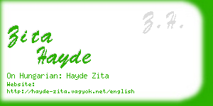 zita hayde business card